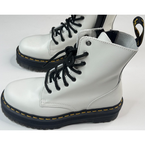 Dr. Martens Jadon Air Wair White‎ & Black Lace Up Boots Size 8 Men - 9 Women